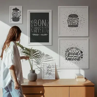 Moderne schilderijen set met thema keukeninspiratie koken