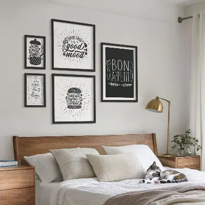 Moderne schilderijen set met thema keukeninspiratie koken