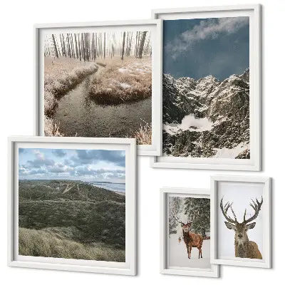 Wanddecoratie compositie Wilde natuur, majestueuze bergen