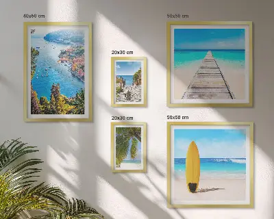 Wanddecoratie compositie met kustlandschappen en stranden