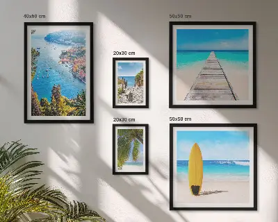 Wanddecoratie compositie met kustlandschappen en stranden