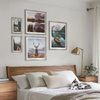 Gallery wall met landschappen, bergen, meren en natuur