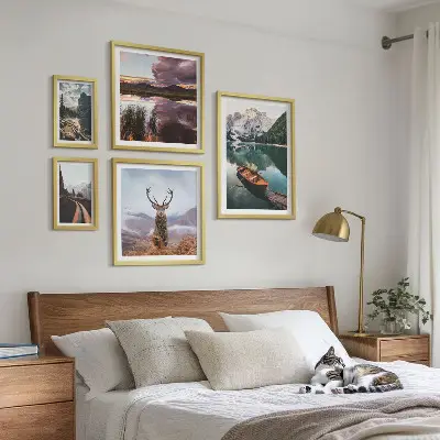 Gallery wall met landschappen, bergen, meren en natuur