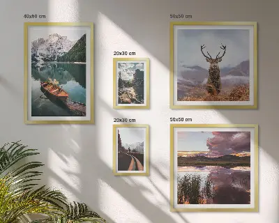 Gallery wall met landschappen, bergen, meren en natuur
