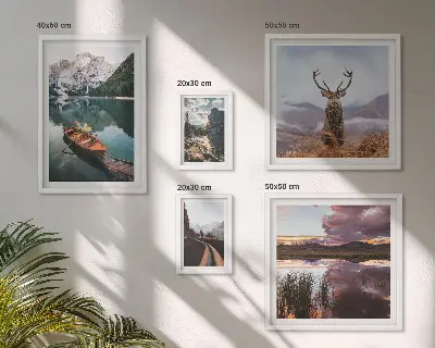 Gallery wall met landschappen, bergen, meren en natuur