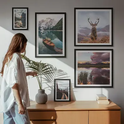 Gallery wall met landschappen, bergen, meren en natuur
