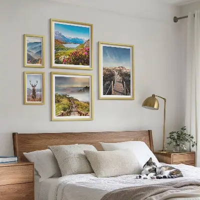 Wanddecoratie compositie Landschappen van bergen en wilde bossen