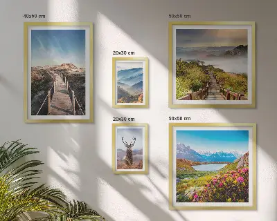 Wanddecoratie compositie Landschappen van bergen en wilde bossen