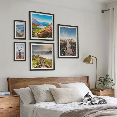 Wanddecoratie compositie Landschappen van bergen en wilde bossen
