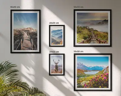 Wanddecoratie compositie Landschappen van bergen en wilde bossen