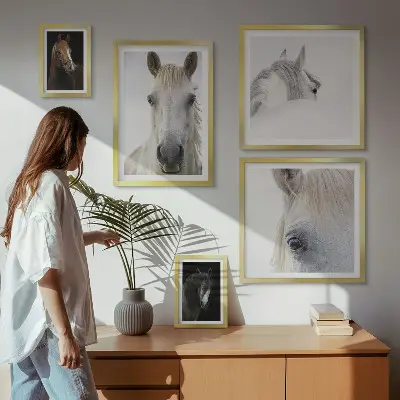 Gallery wall Paardenportretten in artistieke stijlen