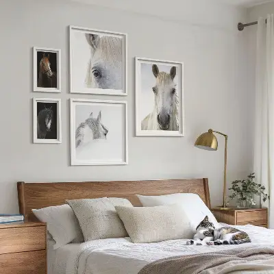 Gallery wall Paardenportretten in artistieke stijlen