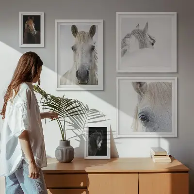 Gallery wall Paardenportretten in artistieke stijlen