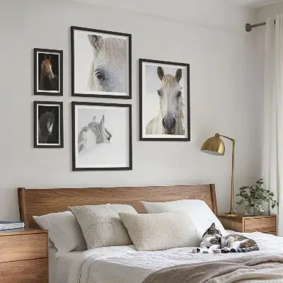 Gallery wall Paardenportretten in artistieke stijlen
