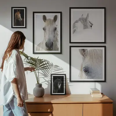 Gallery wall Paardenportretten in artistieke stijlen