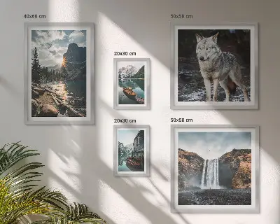 Wanddecoratie compositie met natuurlandschappen en wilde dieren