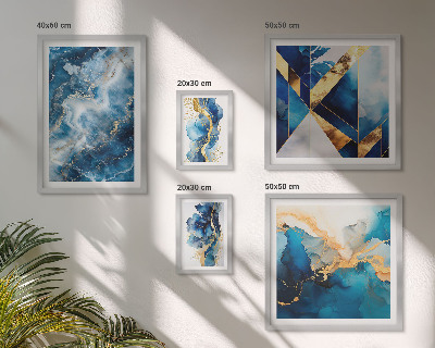Moderne schilderijen set Abstracte blauwe composities