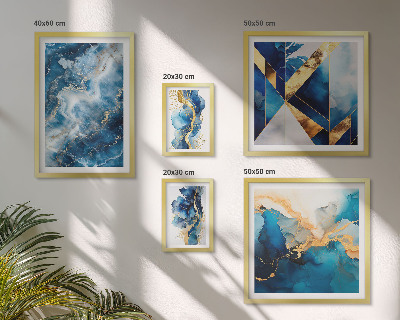 Moderne schilderijen set Abstracte blauwe composities