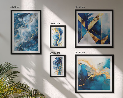 Moderne schilderijen set Abstracte blauwe composities