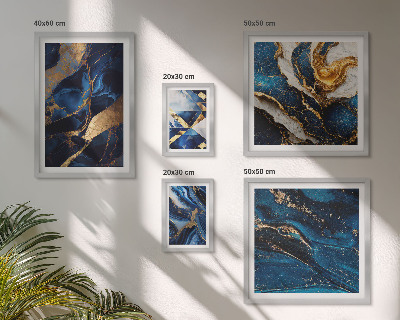 Wanddecoratie compositie Abstracte blauwe patronen