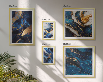 Wanddecoratie compositie Abstracte blauwe patronen