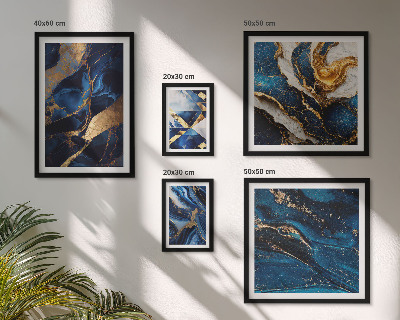 Wanddecoratie compositie Abstracte blauwe patronen