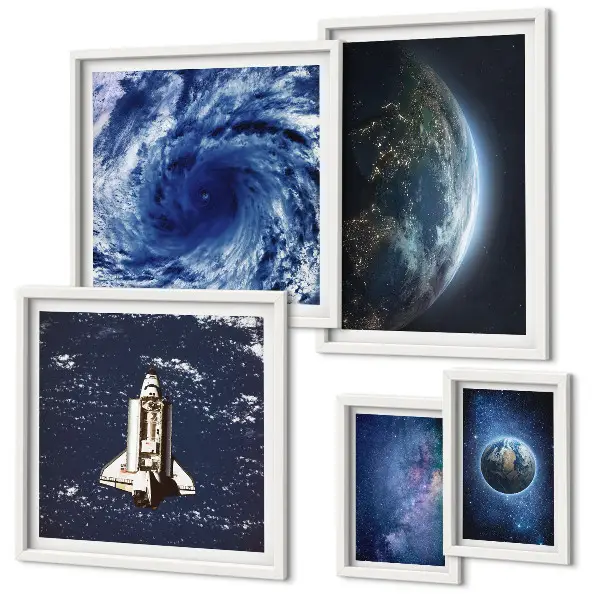 Moderne schilderijen set De kosmische landschappen van de aarde