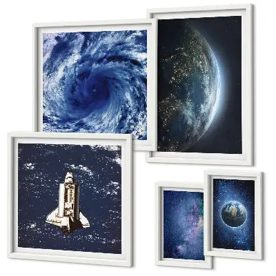 Moderne schilderijen set De kosmische landschappen van de aarde