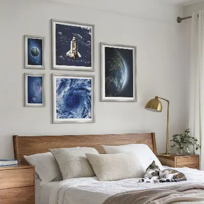 Moderne schilderijen set De kosmische landschappen van de aarde