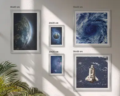 Moderne schilderijen set De kosmische landschappen van de aarde