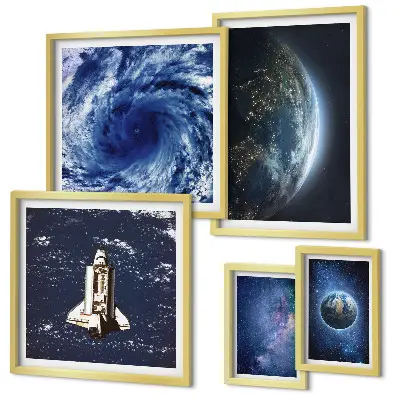 Moderne schilderijen set De kosmische landschappen van de aarde