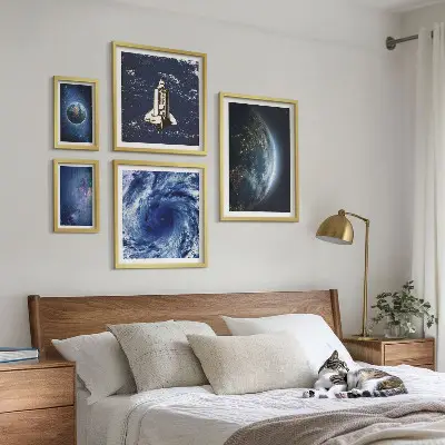 Moderne schilderijen set De kosmische landschappen van de aarde