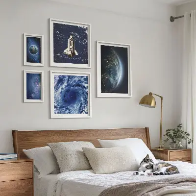 Moderne schilderijen set De kosmische landschappen van de aarde