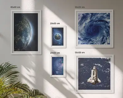 Moderne schilderijen set De kosmische landschappen van de aarde