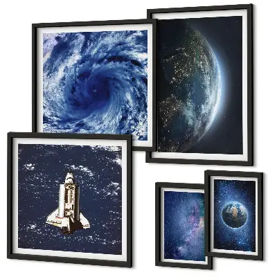 Moderne schilderijen set De kosmische landschappen van de aarde