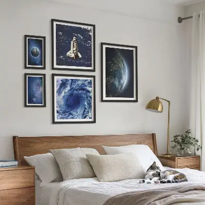 Moderne schilderijen set De kosmische landschappen van de aarde