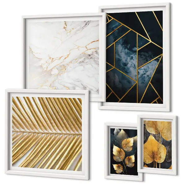 Gallery wall Stijlvolle bladeren en geometrie