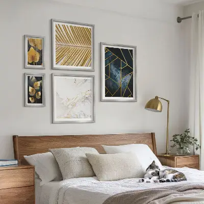 Gallery wall Stijlvolle bladeren en geometrie