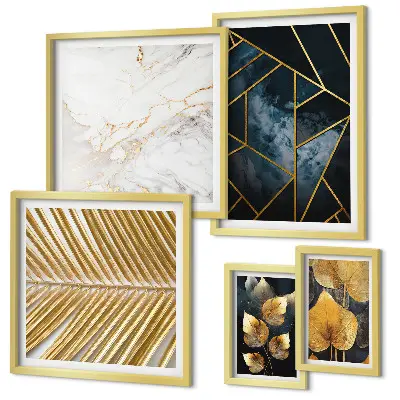 Gallery wall Stijlvolle bladeren en geometrie