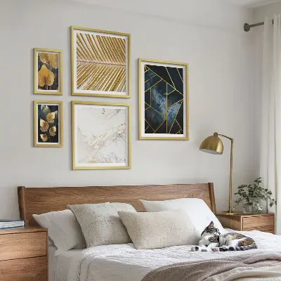 Gallery wall Stijlvolle bladeren en geometrie