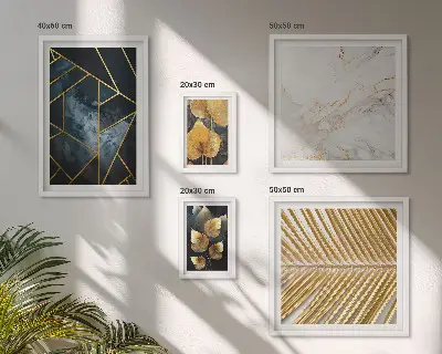 Gallery wall Stijlvolle bladeren en geometrie