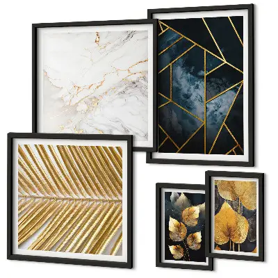 Gallery wall Stijlvolle bladeren en geometrie