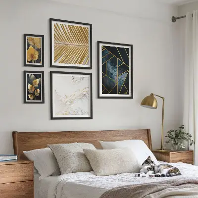 Gallery wall Stijlvolle bladeren en geometrie