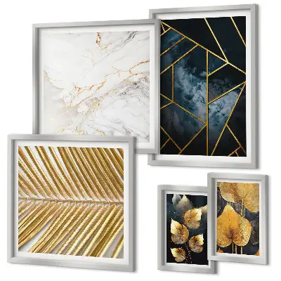 Gallery wall Stijlvolle bladeren en geometrie