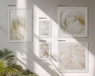 Gallery wall met witte rozenmarmeren accenten