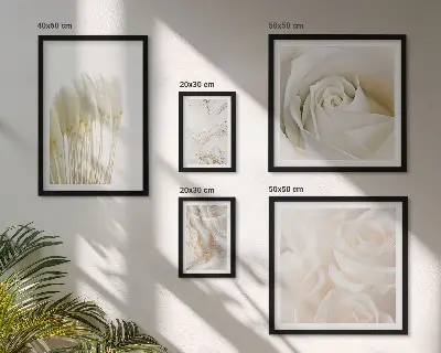 Gallery wall met witte rozenmarmeren accenten
