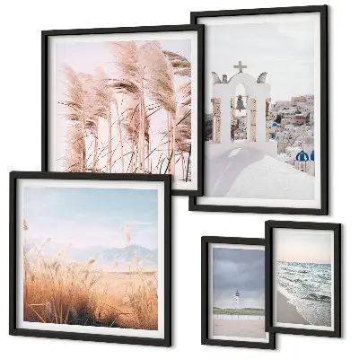 Gallery wall met stijlvolle kustlandschappen