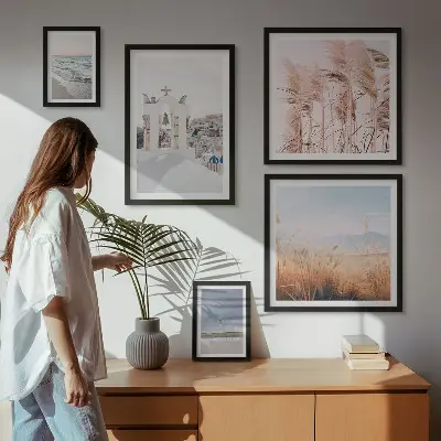 Gallery wall met stijlvolle kustlandschappen