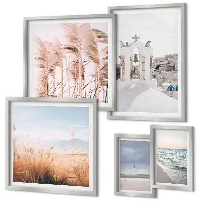 Gallery wall met stijlvolle kustlandschappen