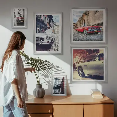 Wanddecoratie compositie Stijlvolle klassiekers in de stad
